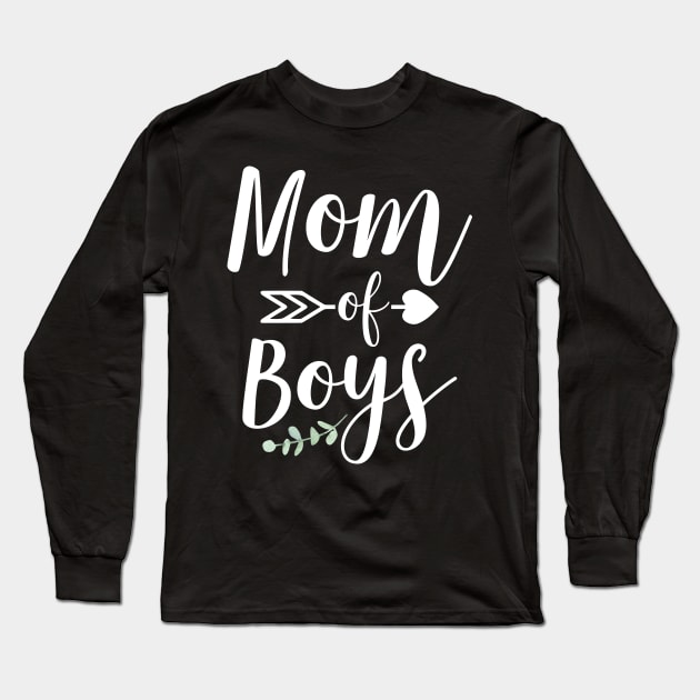 Mom Of Boys Long Sleeve T-Shirt by teestore_24